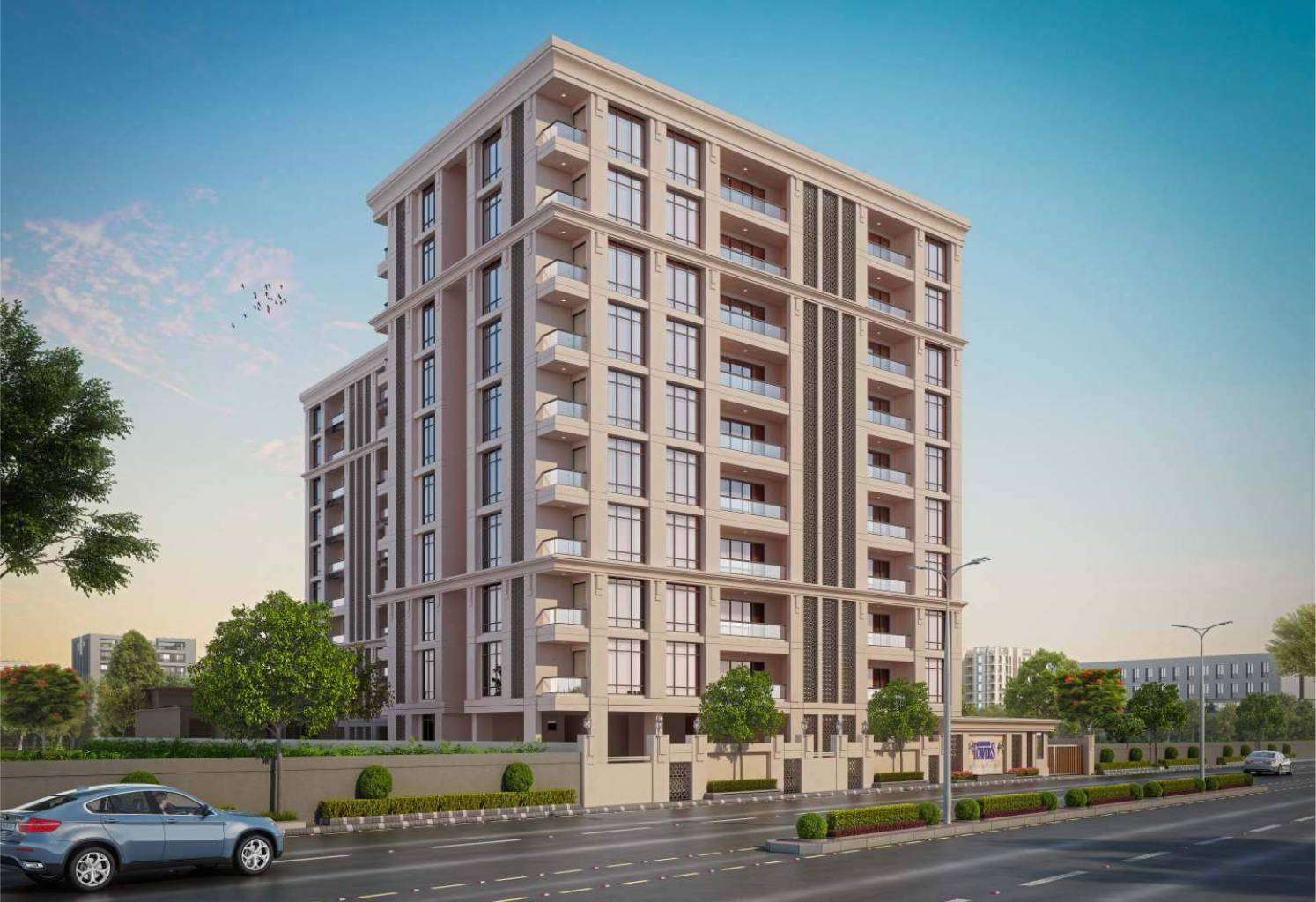 Courtyard Towers , Vadodara-Residential-3 & 4 BHK-Laxmipura-Vadodara-Under Construction